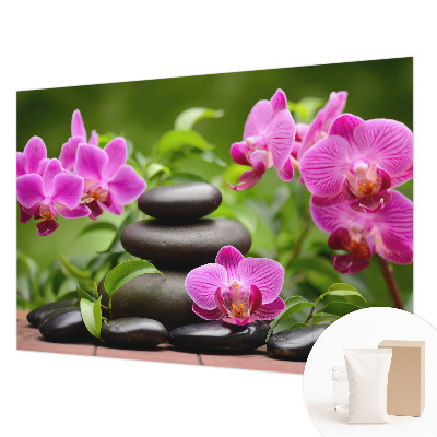 Decorative wall mural for living room Orchid stones