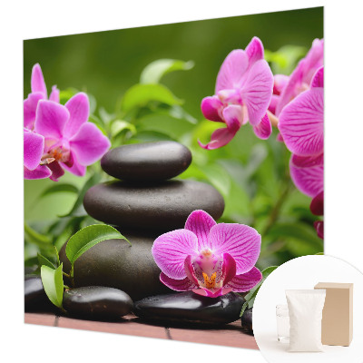 Decorative wall mural for living room Orchid stones