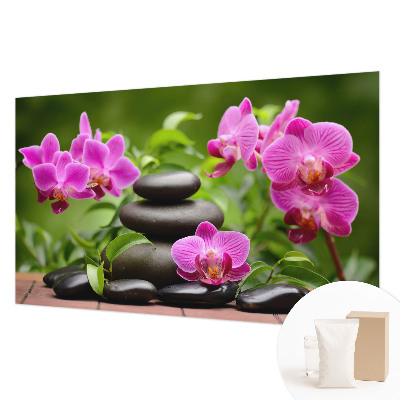 Decorative wall mural for living room Orchid stones