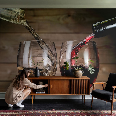 Wallpaper mural for living room Glasses of wine