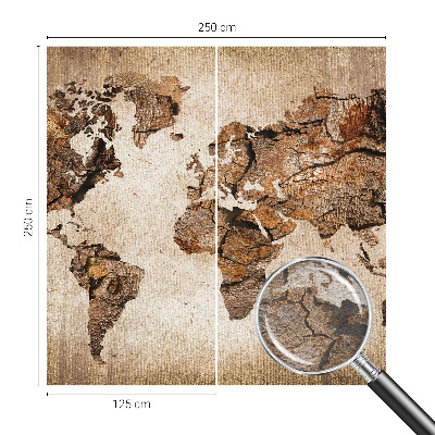 Wall mural Wooden map