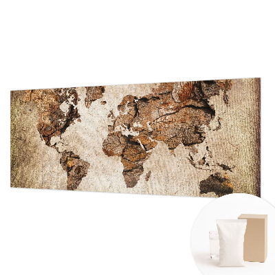 Wall mural Wooden map