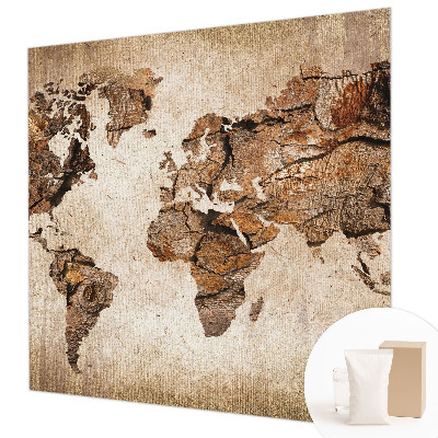 Wall mural Wooden map