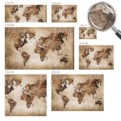 Wall mural Wooden map