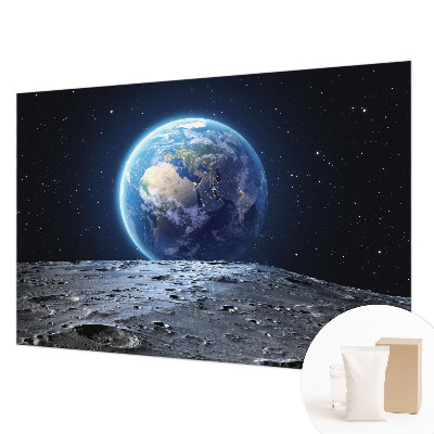 Bedroom wall mural wallpaper with a cosmic panorama design
