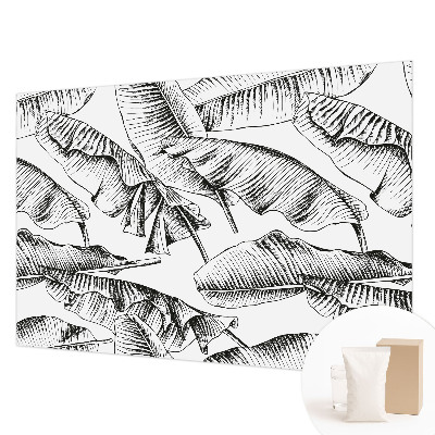 Decorative wall mural for living room with banana leaf pattern