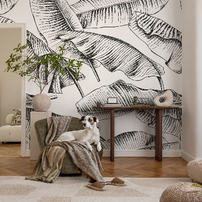 Decorative wall mural for living room Banana leaves