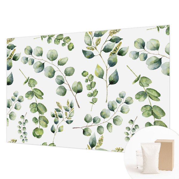 Modern wall mural for living room Green leaves