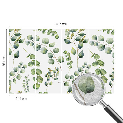 Modern wall mural for living room Green leaves