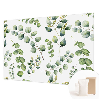 Modern wall mural for living room Green leaves