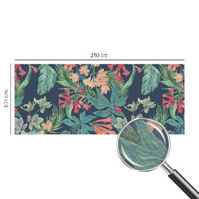 Decorative wall mural for living room Tropical flowers