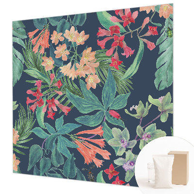 Decorative wall mural for living room Tropical flowers