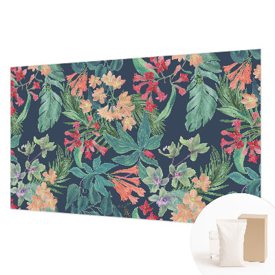 Decorative wall mural for living room Tropical flowers