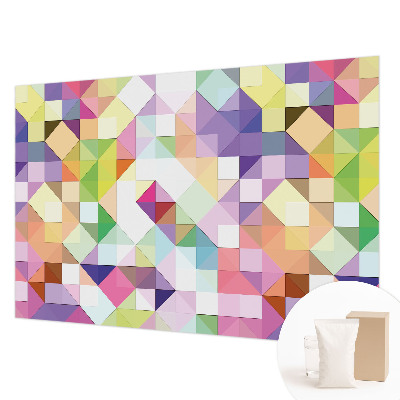 Large wall mural wallpaper with a colorful shapes design