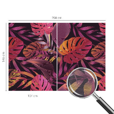 Modern wall mural for living room Exotic leaves