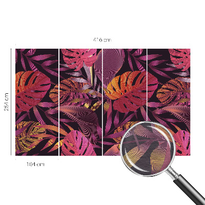Modern wall mural for living room Exotic leaves