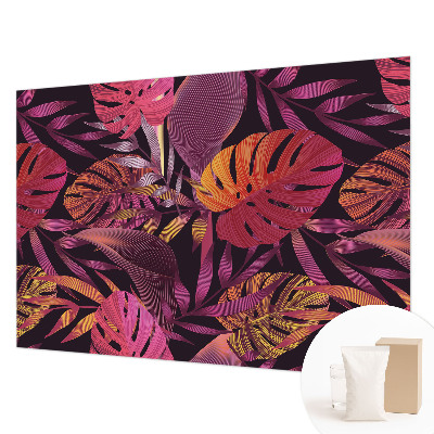 Modern wall mural for living room Exotic leaves