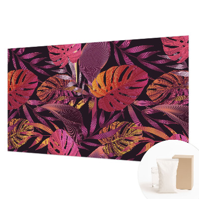 Modern wall mural for living room Exotic leaves