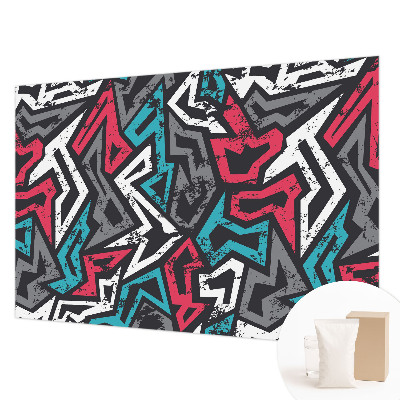 Decorative wall mural for living room with an abstract mosaic design