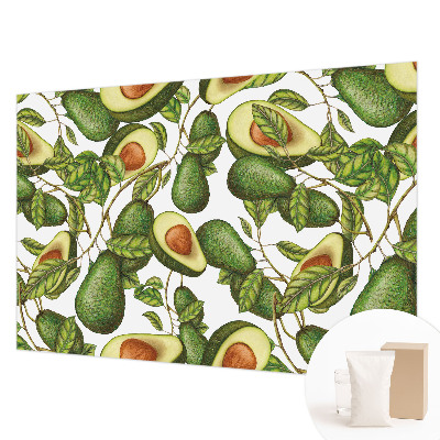Wall mural for living room with an avocado pattern