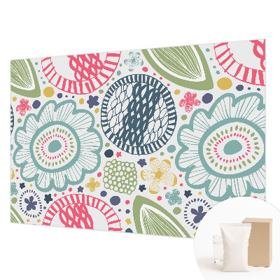 Wall mural for bedroom with floral patterns