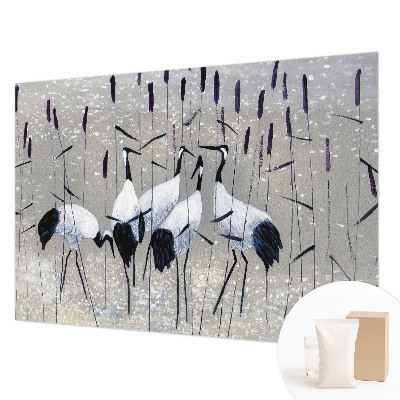 Decorative wall mural for living room Harmonious cranes