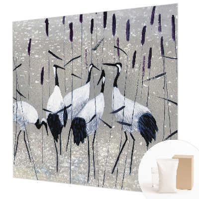 Decorative wall mural for living room Harmonious cranes