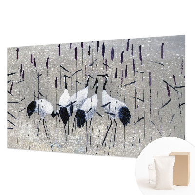 Decorative wall mural for living room Harmonious cranes