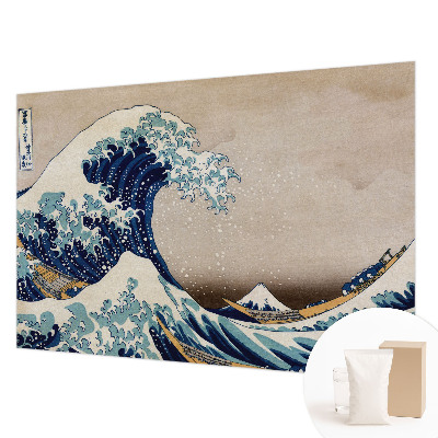 Non-woven wall mural with a dramatic wave design