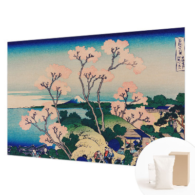 Wall mural with cherry blossom design