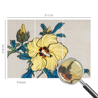 Large wallpaper mural Yellow flower