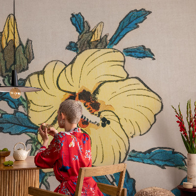 Large wallpaper mural Yellow flower