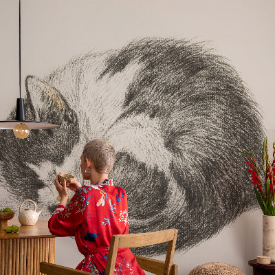 Modern wall mural for bedroom Adorable kitty
