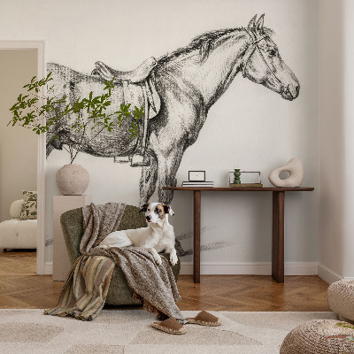 Modern wall mural for living room Sketch of a horse