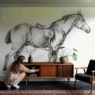 Modern wall mural for living room Sketch of a horse
