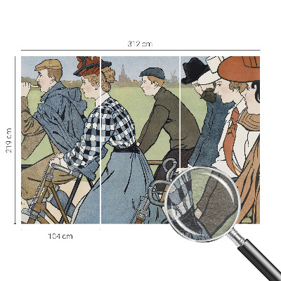 Large wall mural wallpaper Vintage cyclists