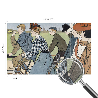 Large wall mural wallpaper Vintage cyclists