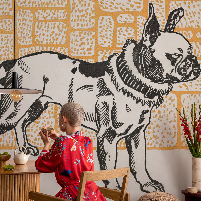 Custom size wall mural Retro dog