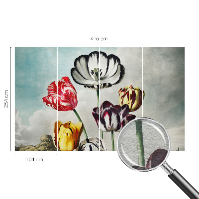 High quality wall mural wallpaper Colorful tulips