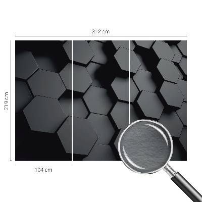 Bedroom wall mural wallpaper 3D hexagons