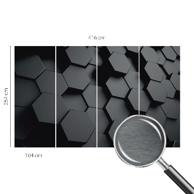 Bedroom wall mural wallpaper 3D hexagons