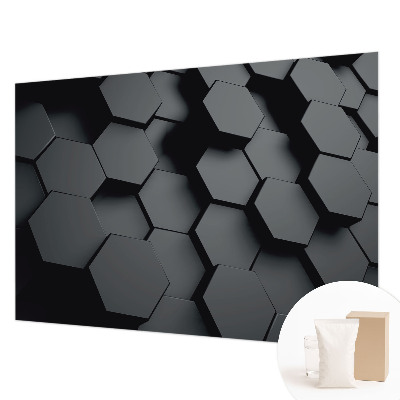 Bedroom wall mural wallpaper 3D hexagons