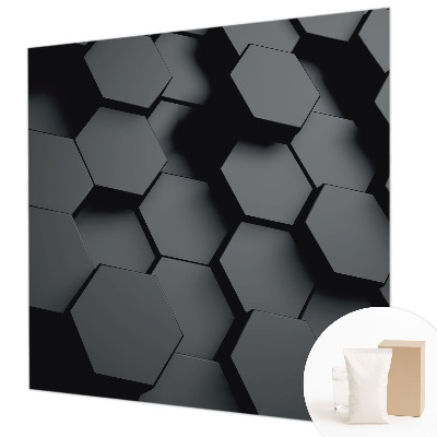 Bedroom wall mural wallpaper 3D hexagons