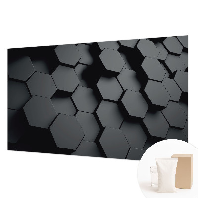 Bedroom wall mural wallpaper 3D hexagons