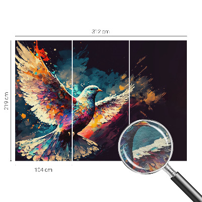 Modern wall mural for living room Colorful bird