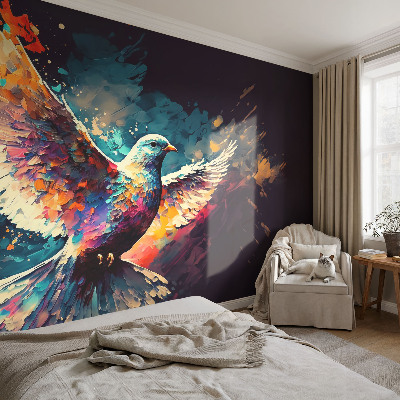 Modern wall mural for living room Colorful bird