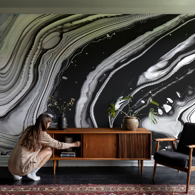 Wallpaper mural Monochromatic waves
