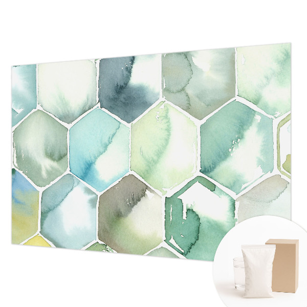 Photo wallpaper Pastel hexagons