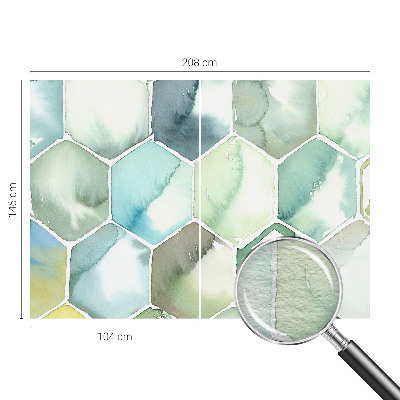 Photo wallpaper Pastel hexagons