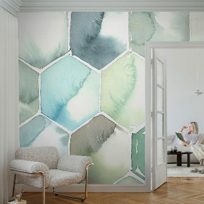 Photo wallpaper Pastel hexagons